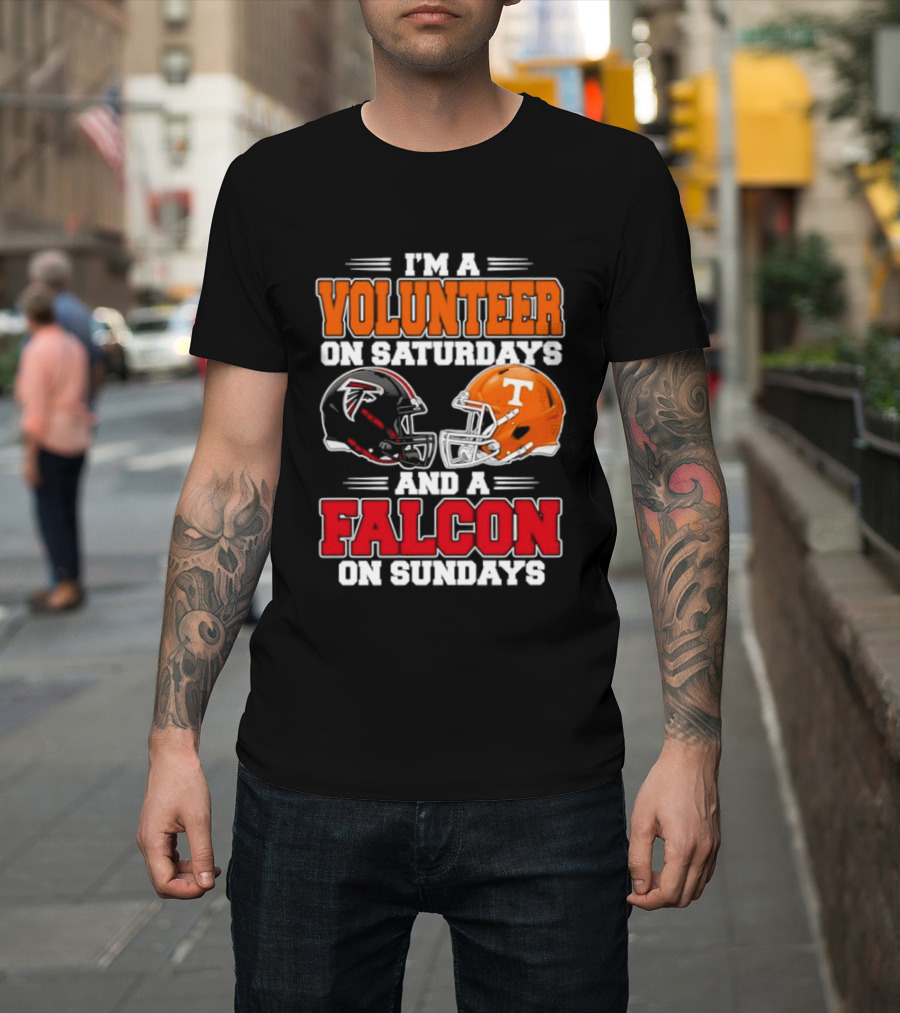I'm A Volunteer On Saturdays And A Falcon On Sundays Football Helmets T-Shirt