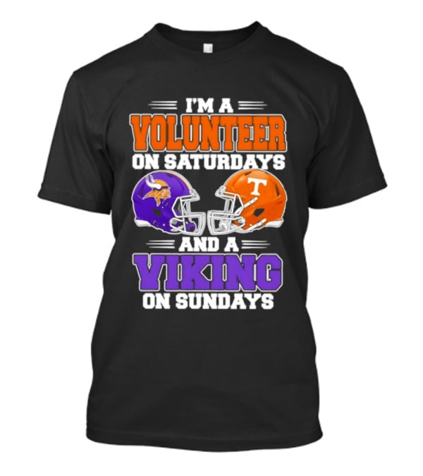 I'm A Volunteer On Saturdays And A Viking On Sundays Football Helmets T-Shirt