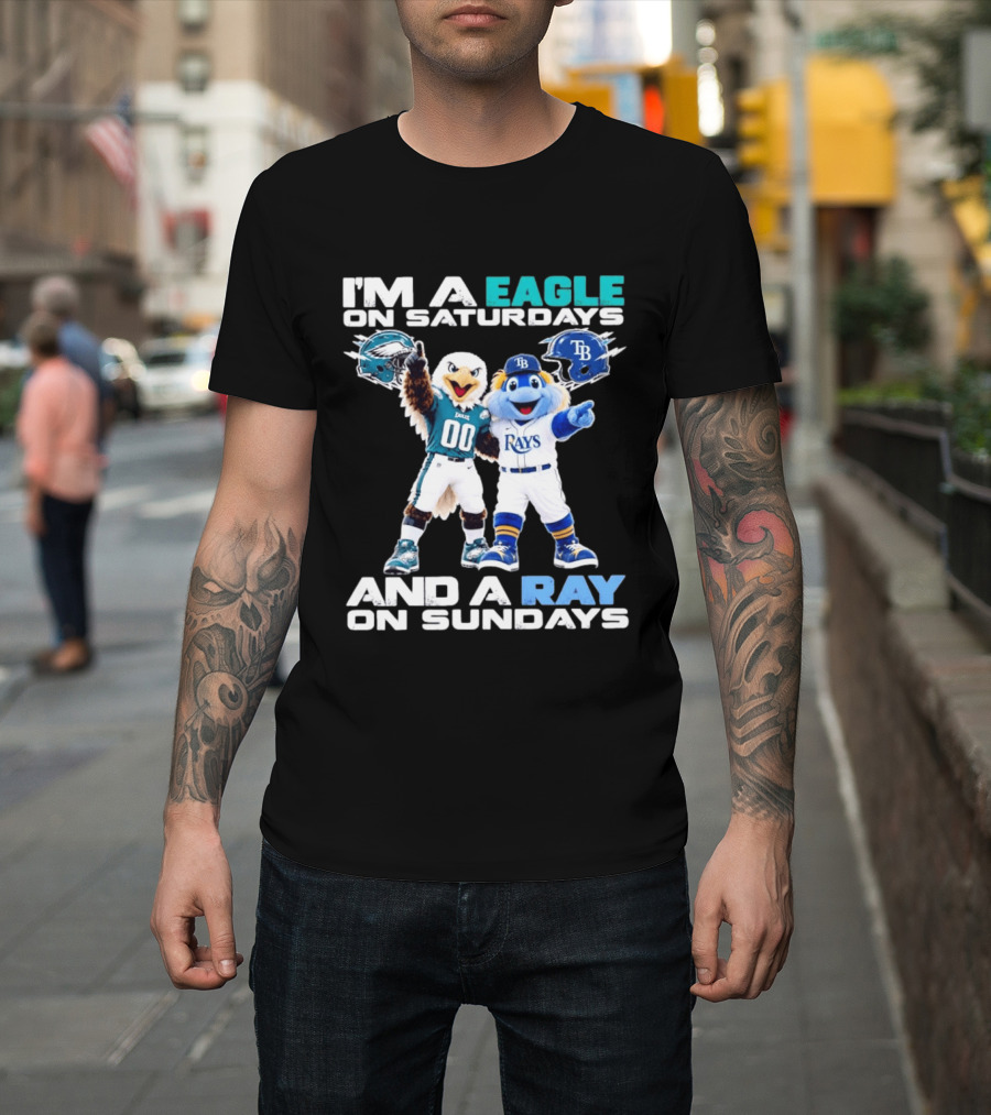 Philadelphia Eagles Saturdays Tampa Bay Rays Sundays Mascots T-Shirt
