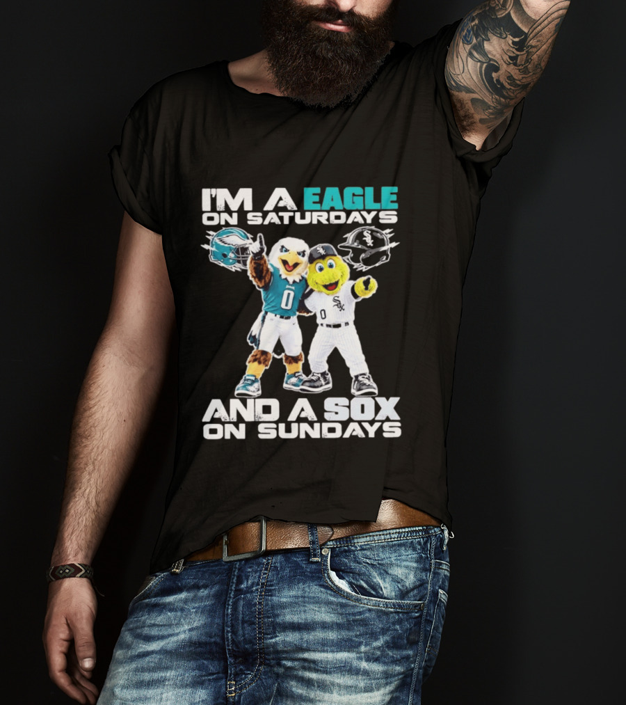 I'm An Eagle On Saturdays And A Sox On Sundays Football Baseball Mascots T-Shirt