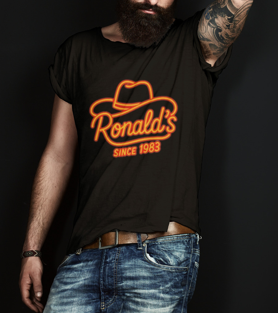 Falling In Reverse Ronald's Since 1983 Cowboy Hat Retro Neon T-Shirt