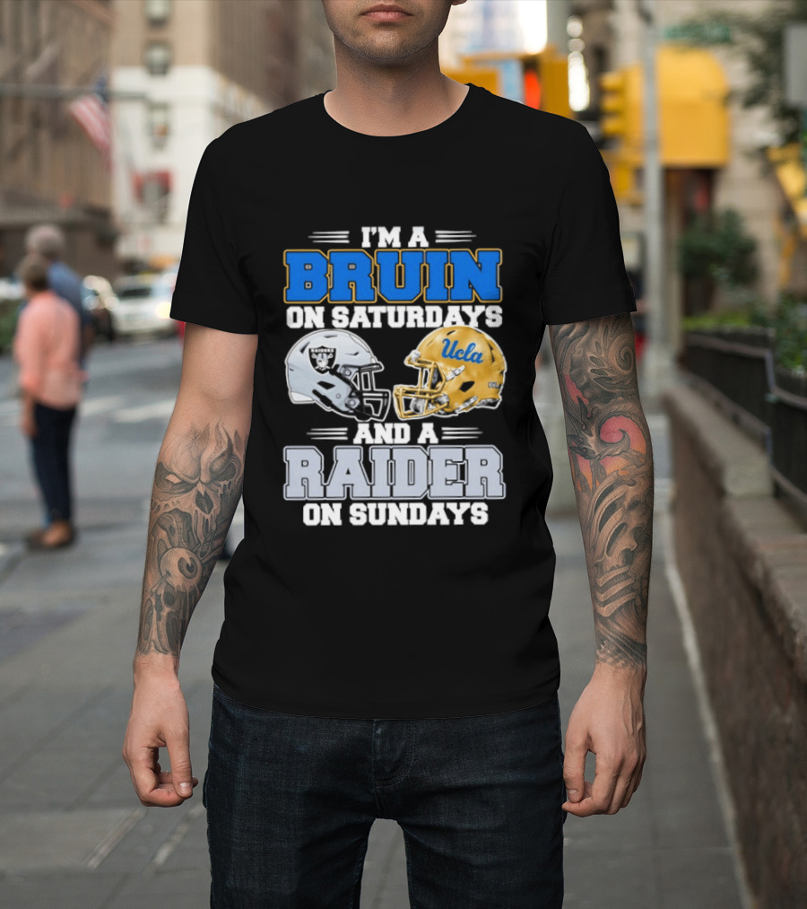 UCLA Bruin Saturdays Raider Sundays Football Fan Gear T-Shirt