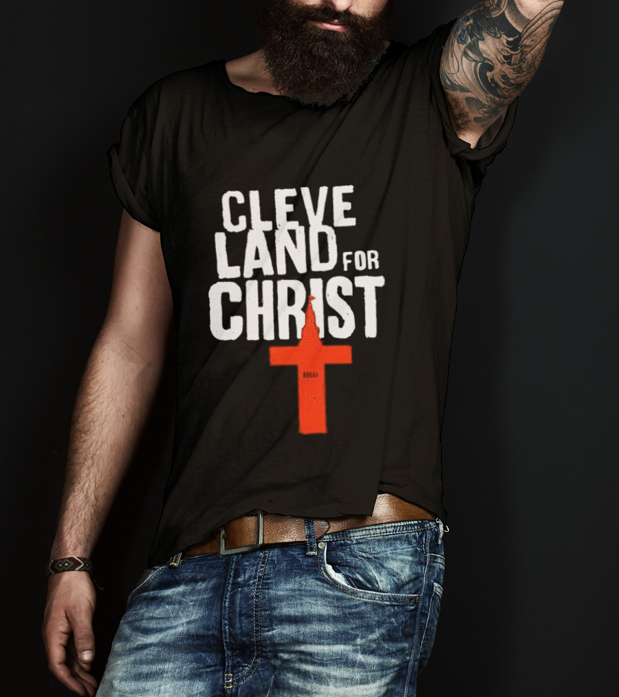 Cleveland For Christ Orange And Brown Terminal Tower Cross T-Shirt