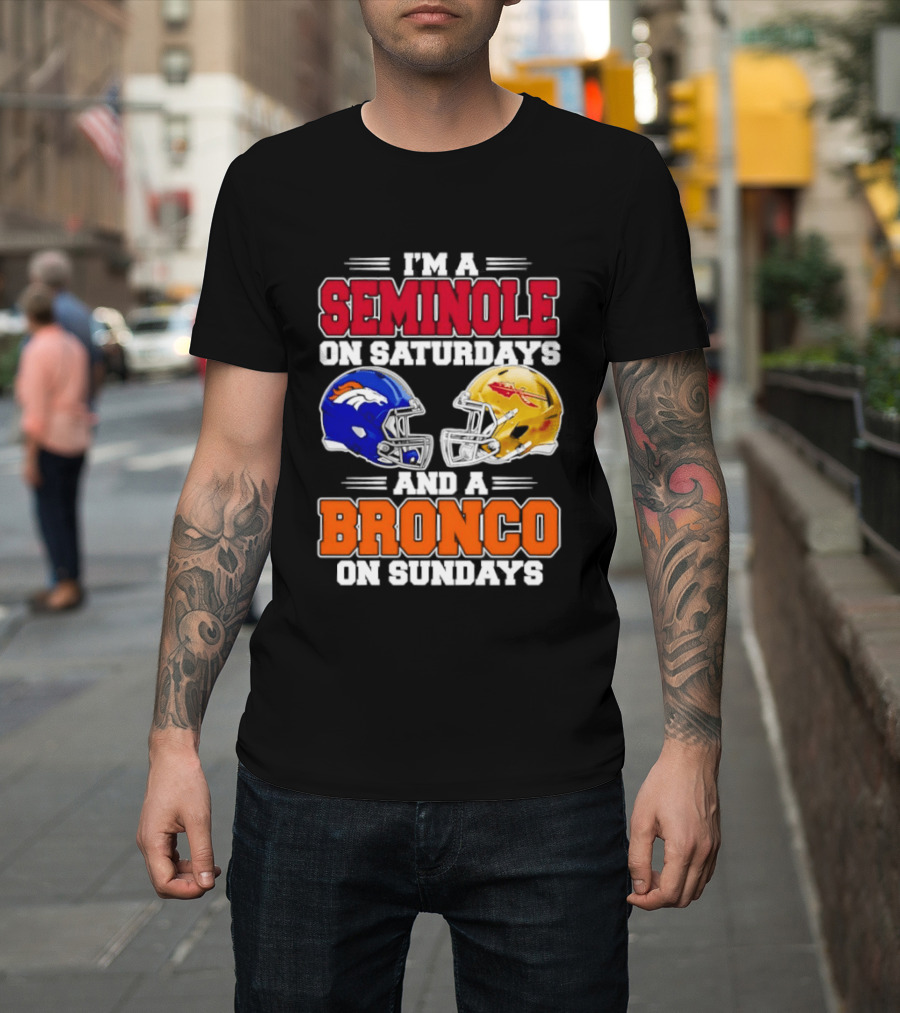 Seminole Saturdays Bronco Sundays Football Fan Gear T-Shirt