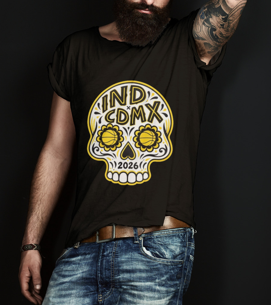 Indiana Pacers Indy CDMX 2026 Día De Muertos Mexico Skull T-Shirt