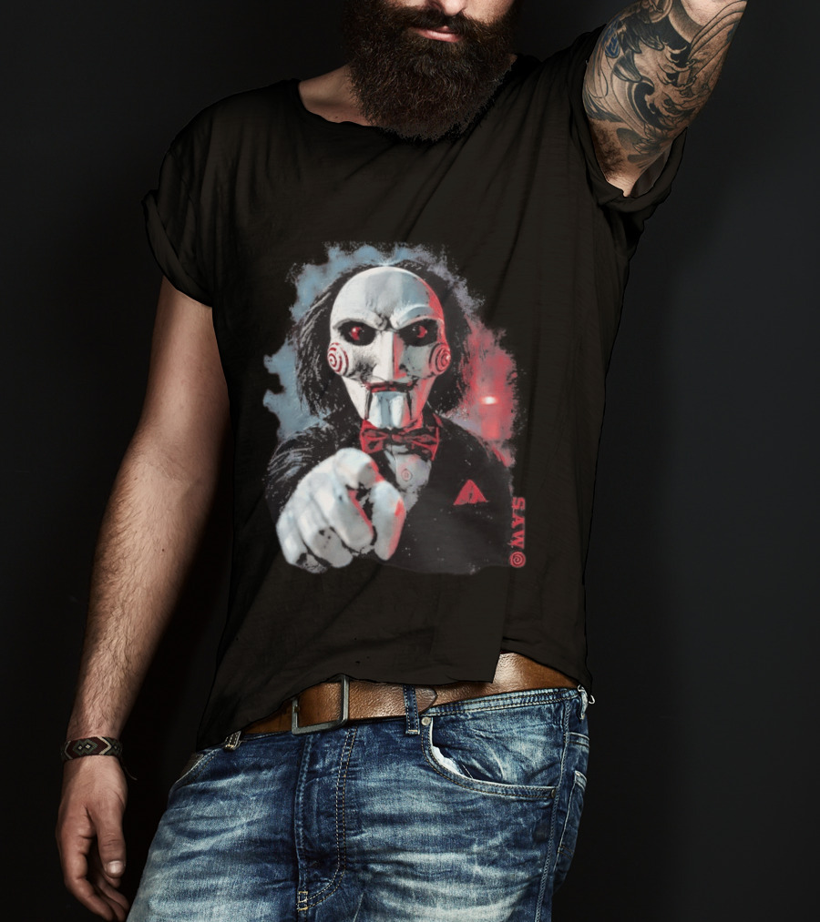 Saw Horror Film Jigsaw Puppet Halloween Costume T-Shirt
