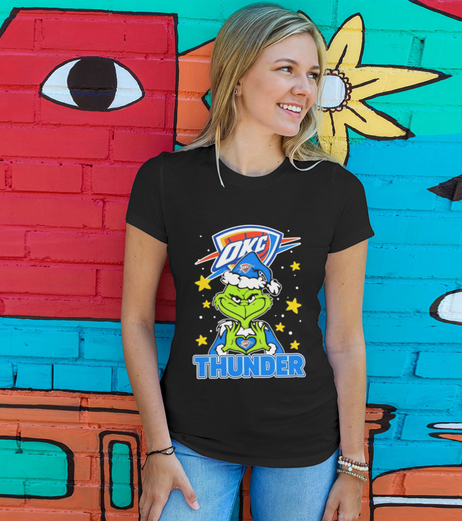 OKC Thunder NBA Christmas Grinch T-Shirt