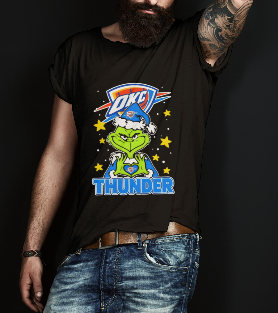 OKC Thunder NBA Christmas Grinch T-Shirt