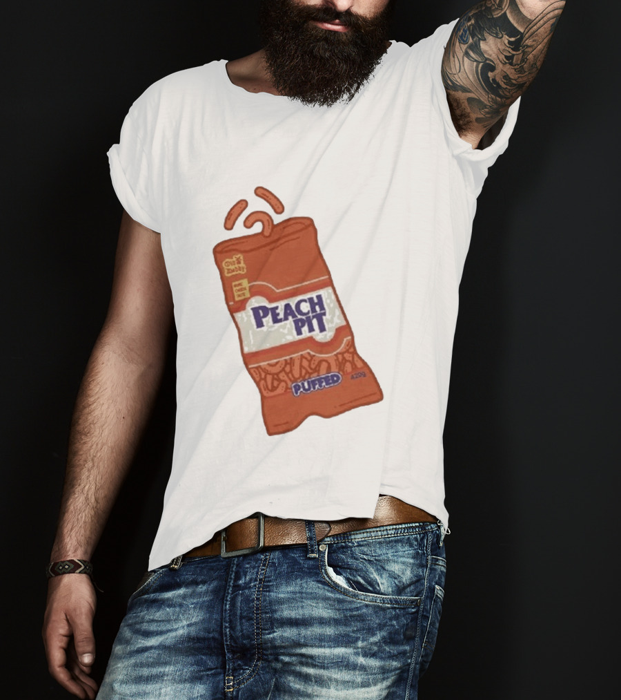 Peach Pit Puffed Snack Bag Cheesie Guys Party Pack 420g T-Shirt