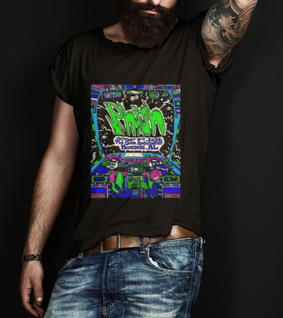 Phish October 10 11 2026 The Orion Amphitheater Huntsville AL Event Retro Space T-Shirt