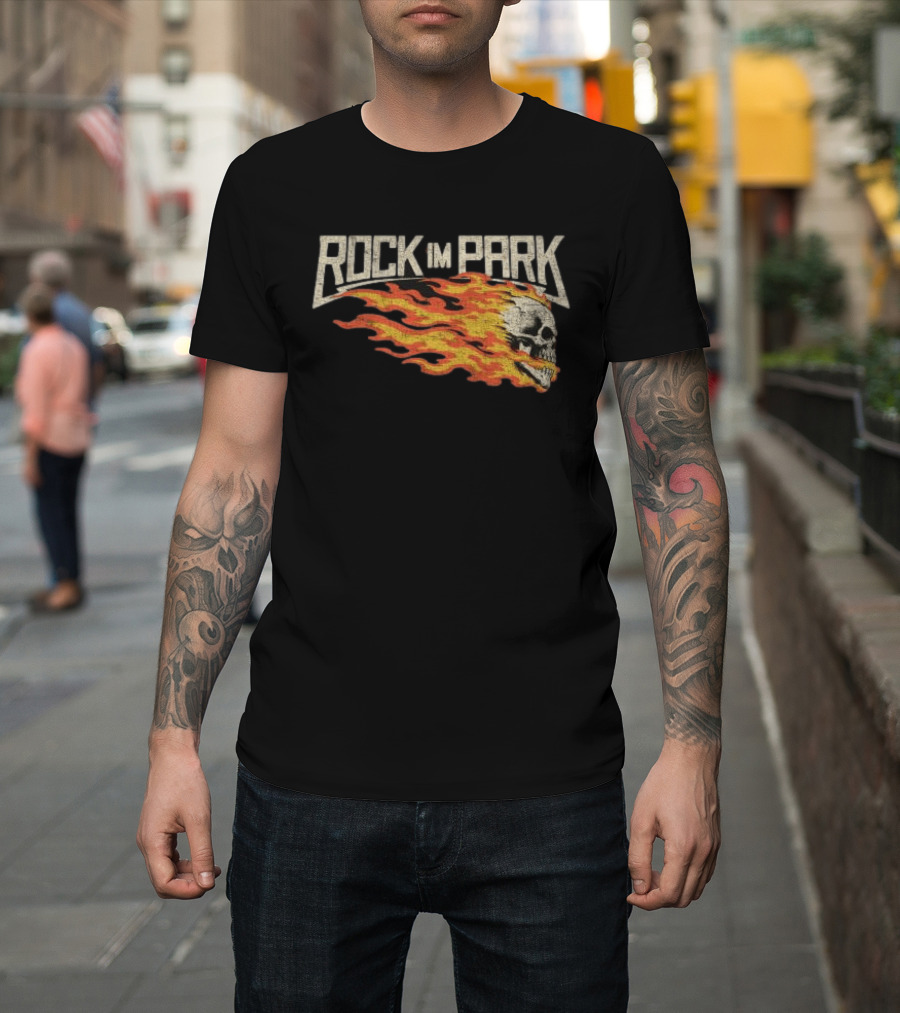 Rock Im Park Fire Skull Black Flame T-Shirt