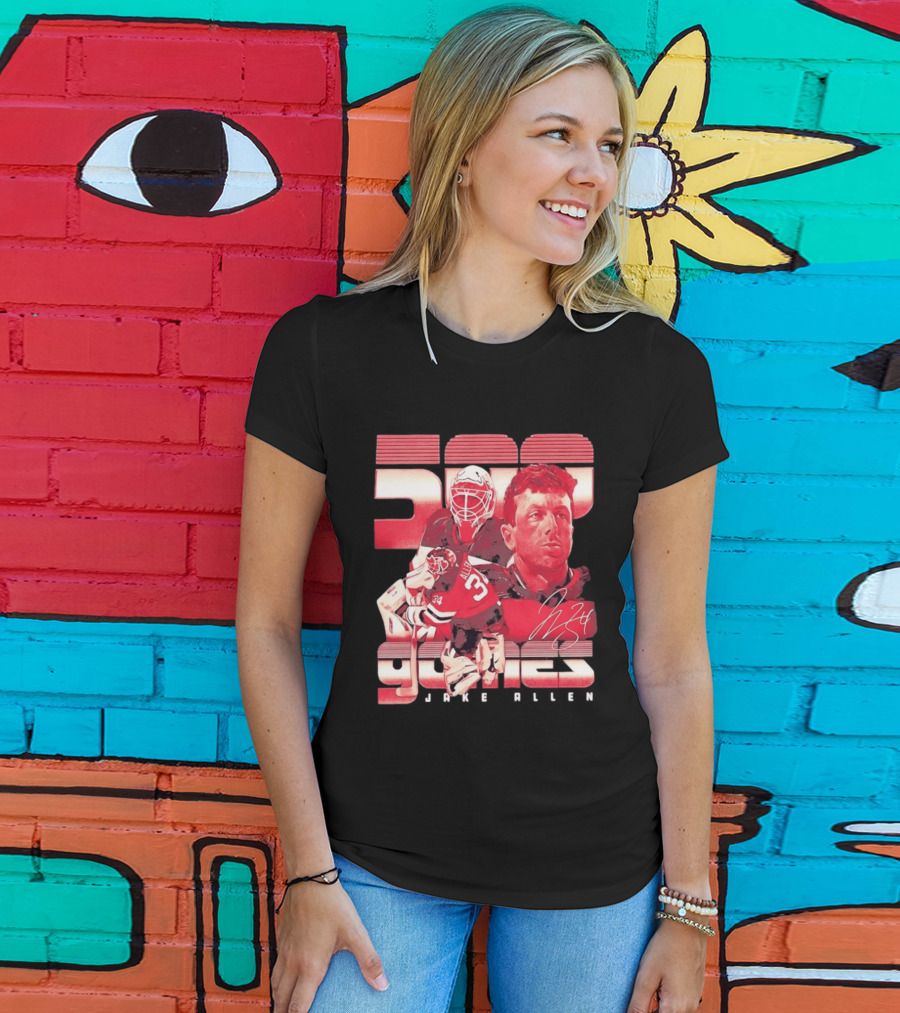 Jake Allen 500 Games New Jersey Devils Hockey 34 T-Shirt