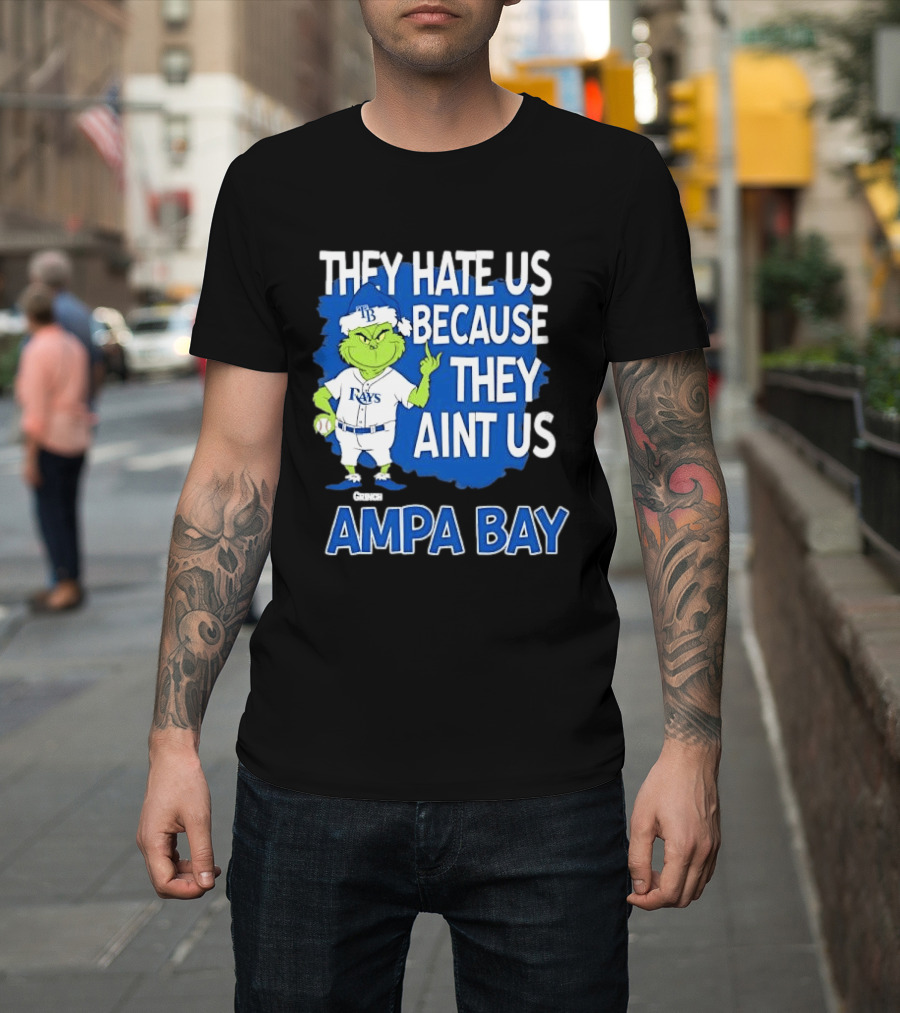 Tampa Bay Rays Grinch Christmas They Hate Us Because They Aint Us T-Shirt