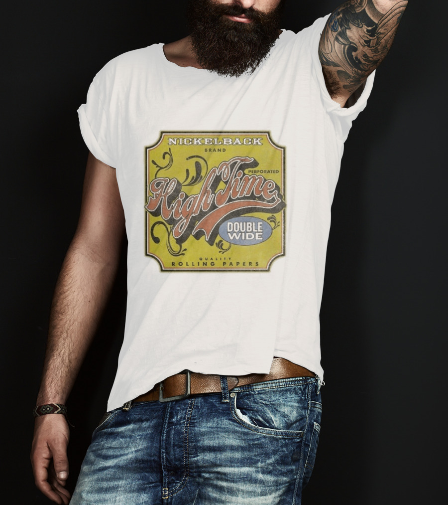 Nickelback Brand High Time Perforated Double Wide Rolling Papers T-Shirt