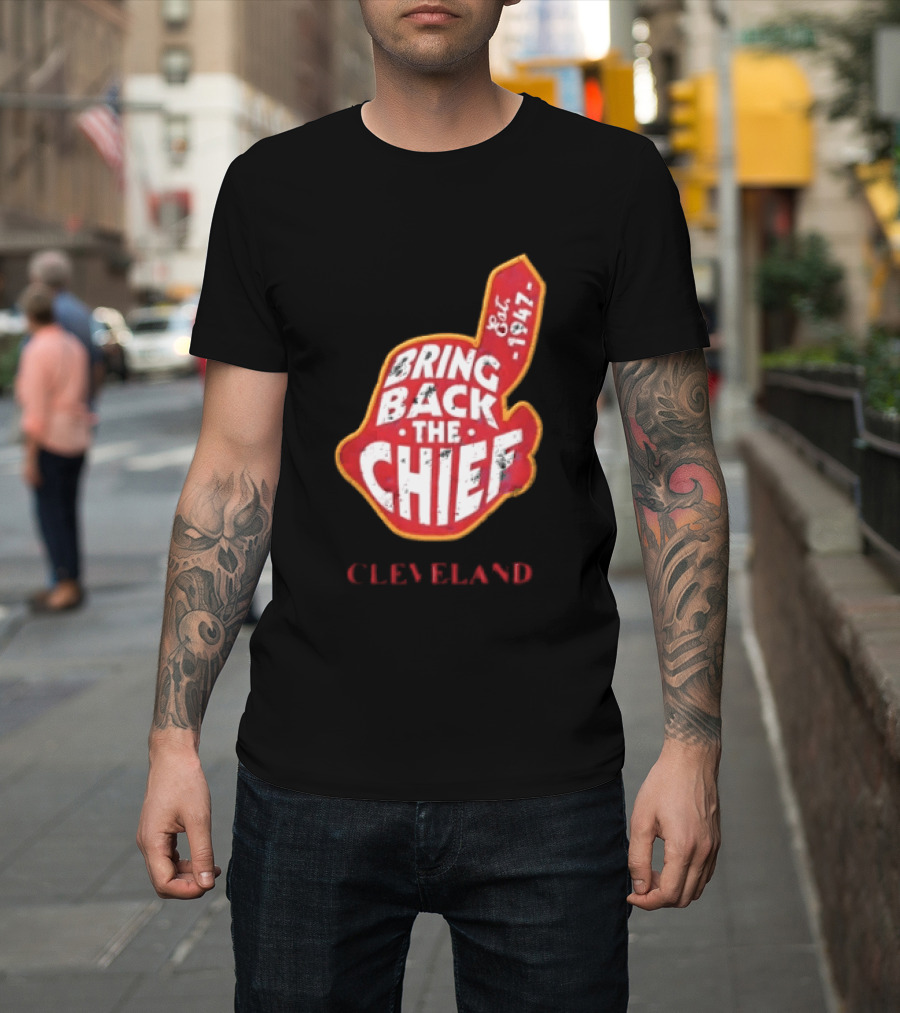 Bring Back The Chief Est. 1947 Foam Finger Red Yellow Cleveland T-Shirt