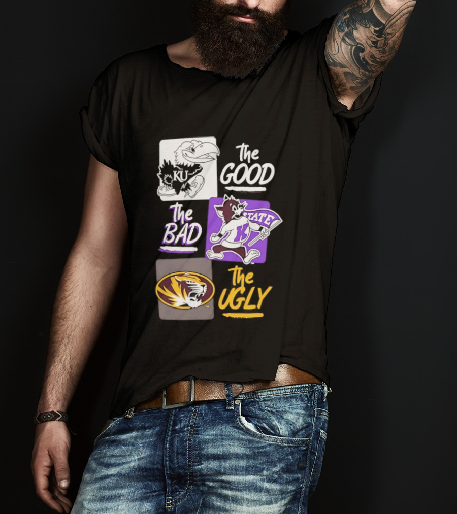 Kansas Jayhawks Wildcats Tigers The Good The Bad The Ugly T-Shirt