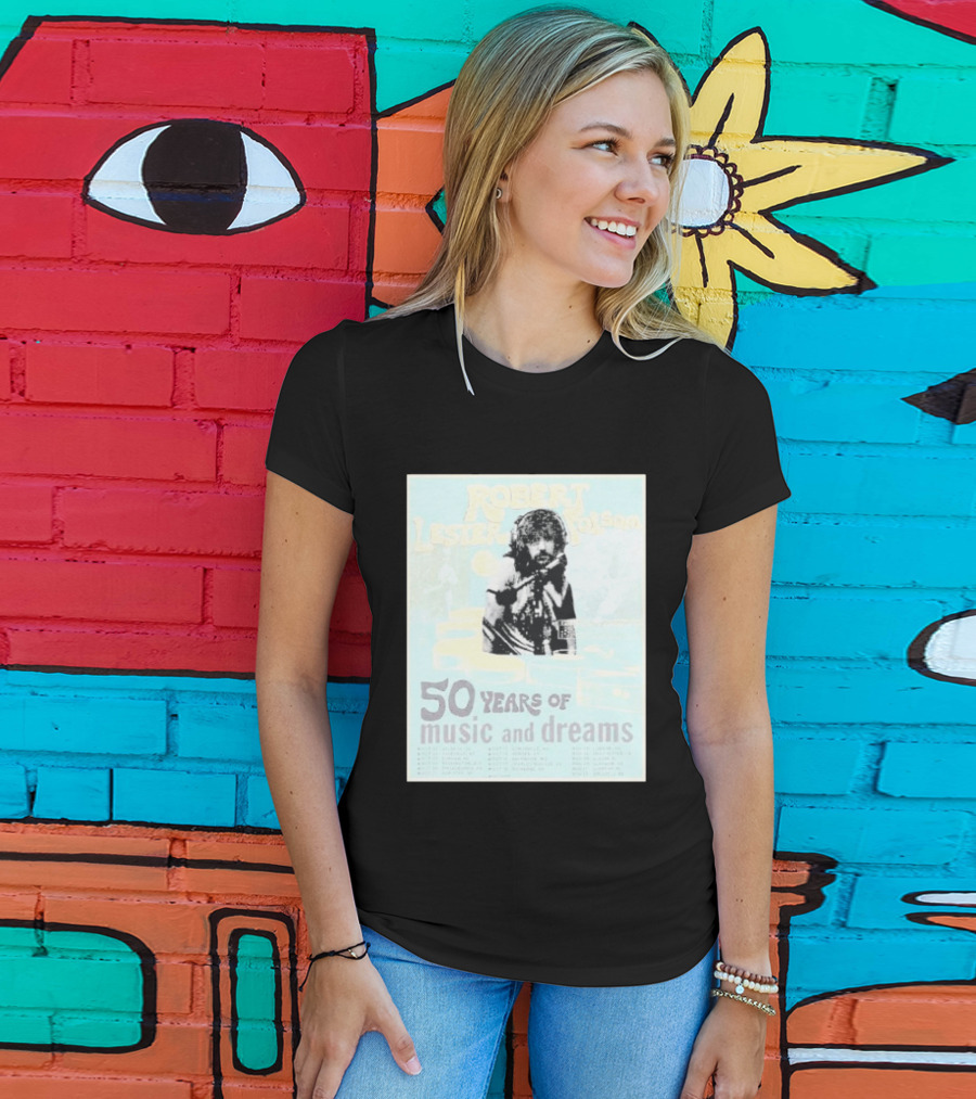 Robert Lester Folsom 50 Years Of Music And Dreams Tour 2026 Atlanta GA To Brussels BE Dates Short Black T-Shirt