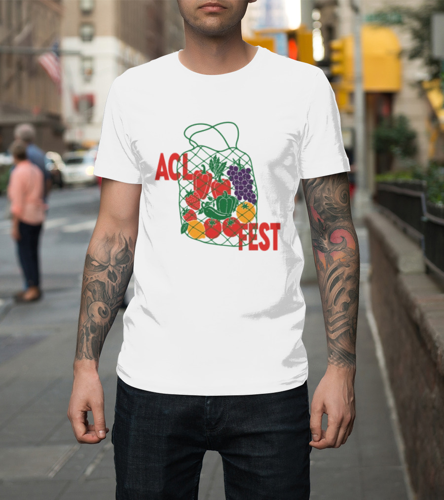 ACL Festival Women's Market Crop Top Lineup Veggie Bag T-Shirt