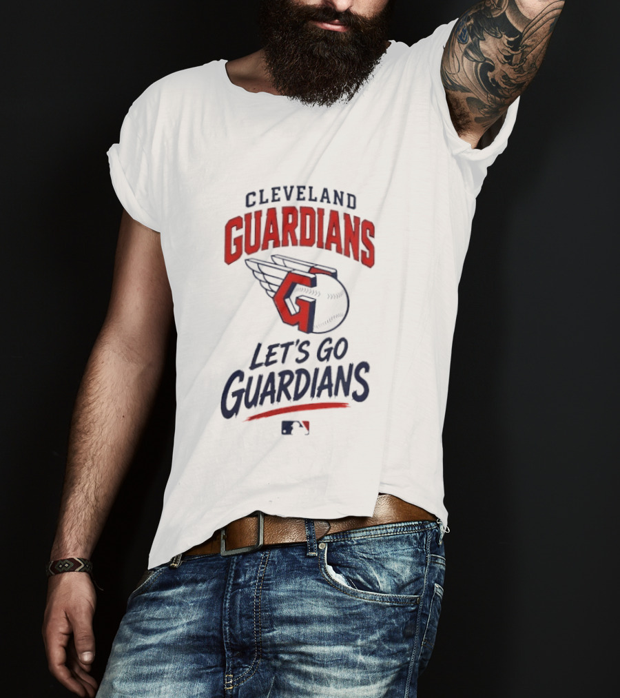 Cleveland Guardians Let's Go Guardians Winged Baseball MLB T-Shirt