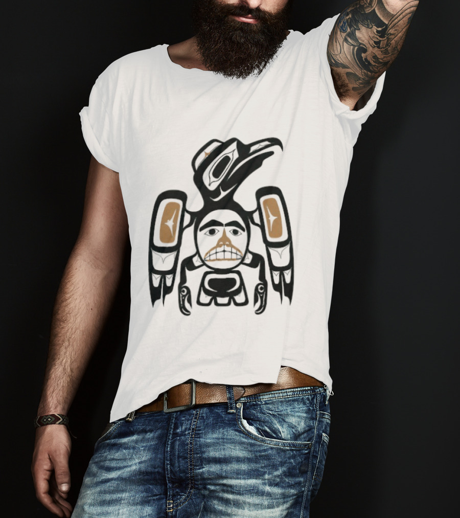 Jennifer Lawrence Turquoise Tribal Art Bird Totem T-Shirt