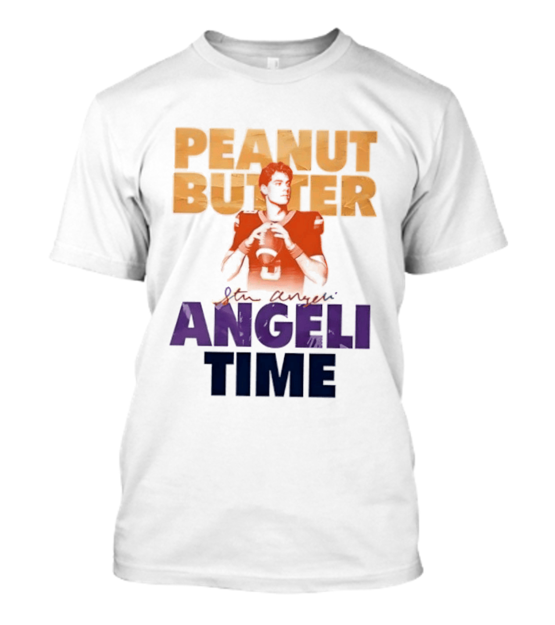 Peanut Butter Steve Angeli Time Football Player Holding Ball T-Shirt