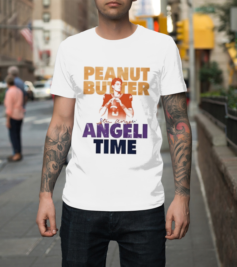 Peanut Butter Steve Angeli Time Football Player Holding Ball T-Shirt