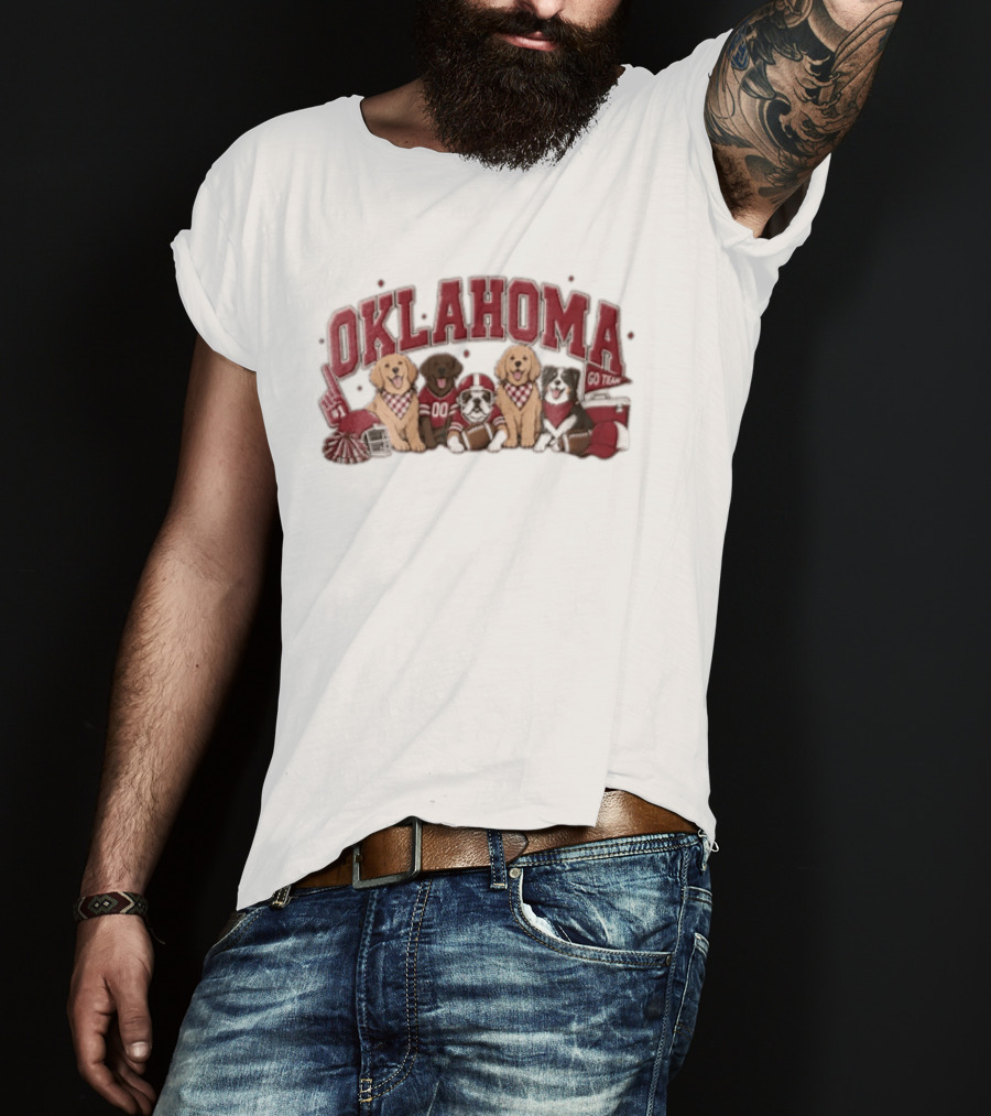 Oklahoma Sooners Go Team Dogs In Football Jerseys T-Shirt