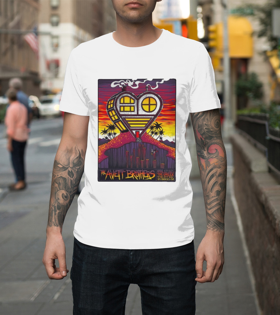 The Avett Brothers Heart Shaped House Greek Theater Los Angeles CA April 12 2025 T-Shirt