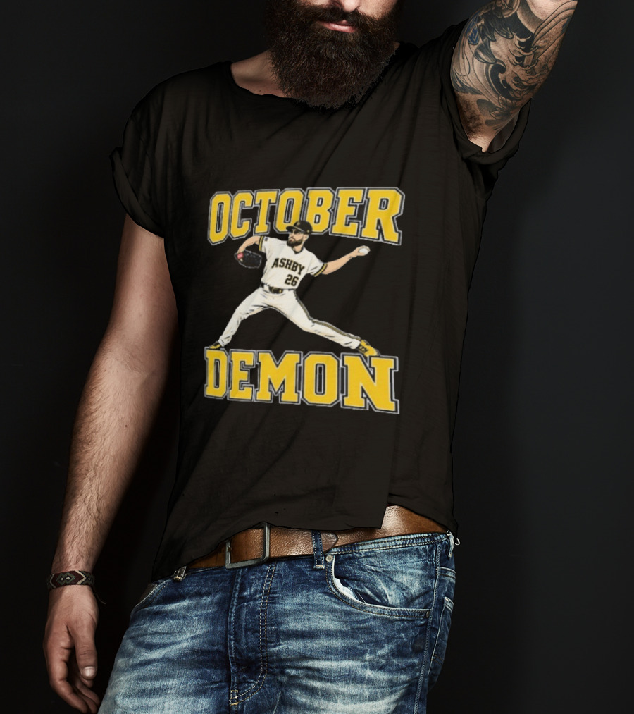 Aaron Ashby October Demon Pitcher 26 Baseball Player T-Shirt