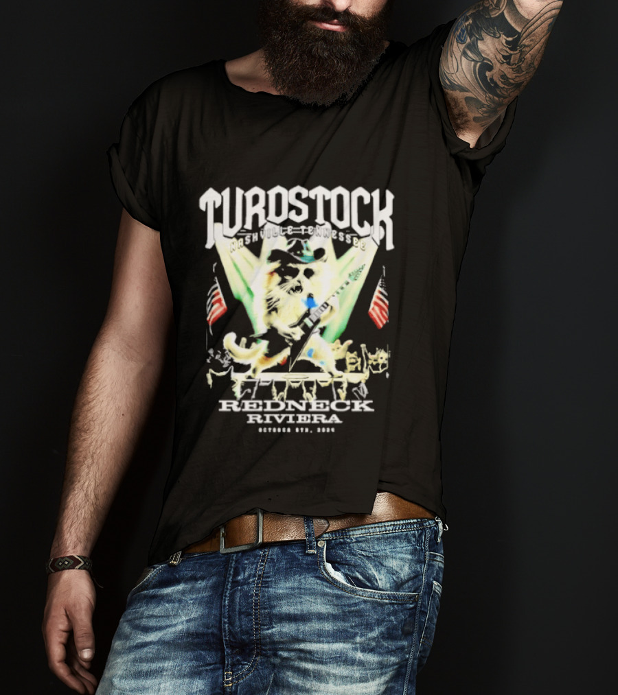 Turdstock Nashville Tennessee 2024 Redneck Riviera Guitar Rock T-Shirt
