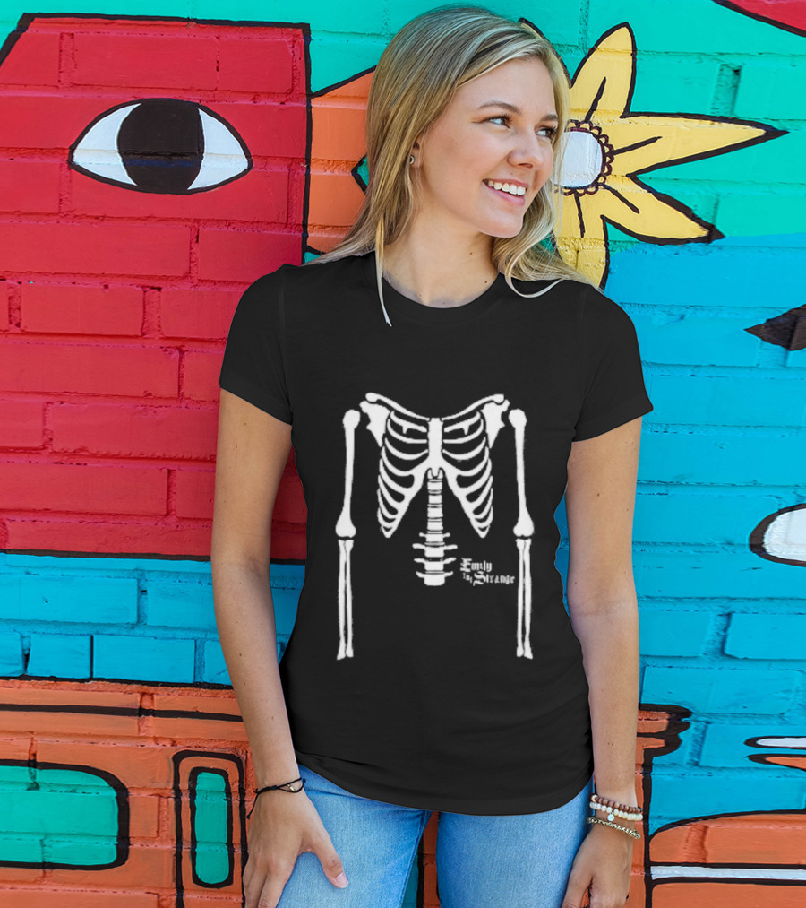 Emily Strange Skeleton Ribcage Bones T-Shirt