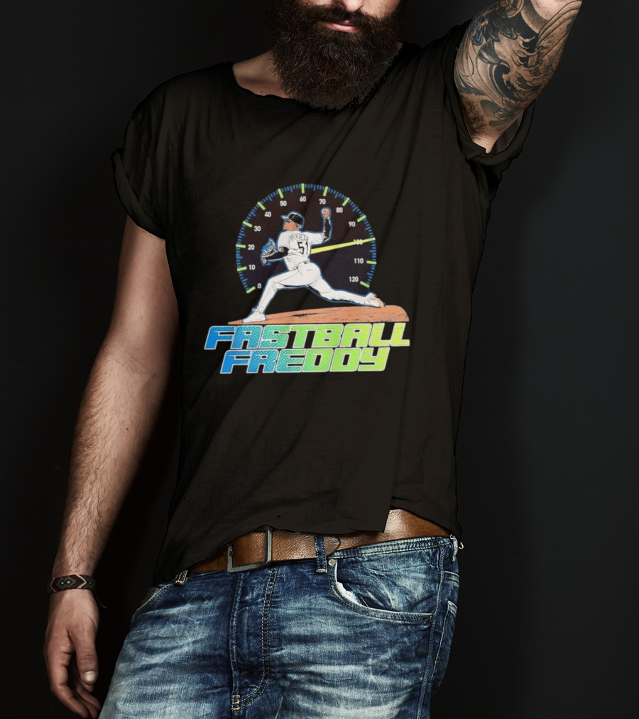 Fastball Freddy Peralta 51 Baseball Player Pitcher Speedometer T-Shirt