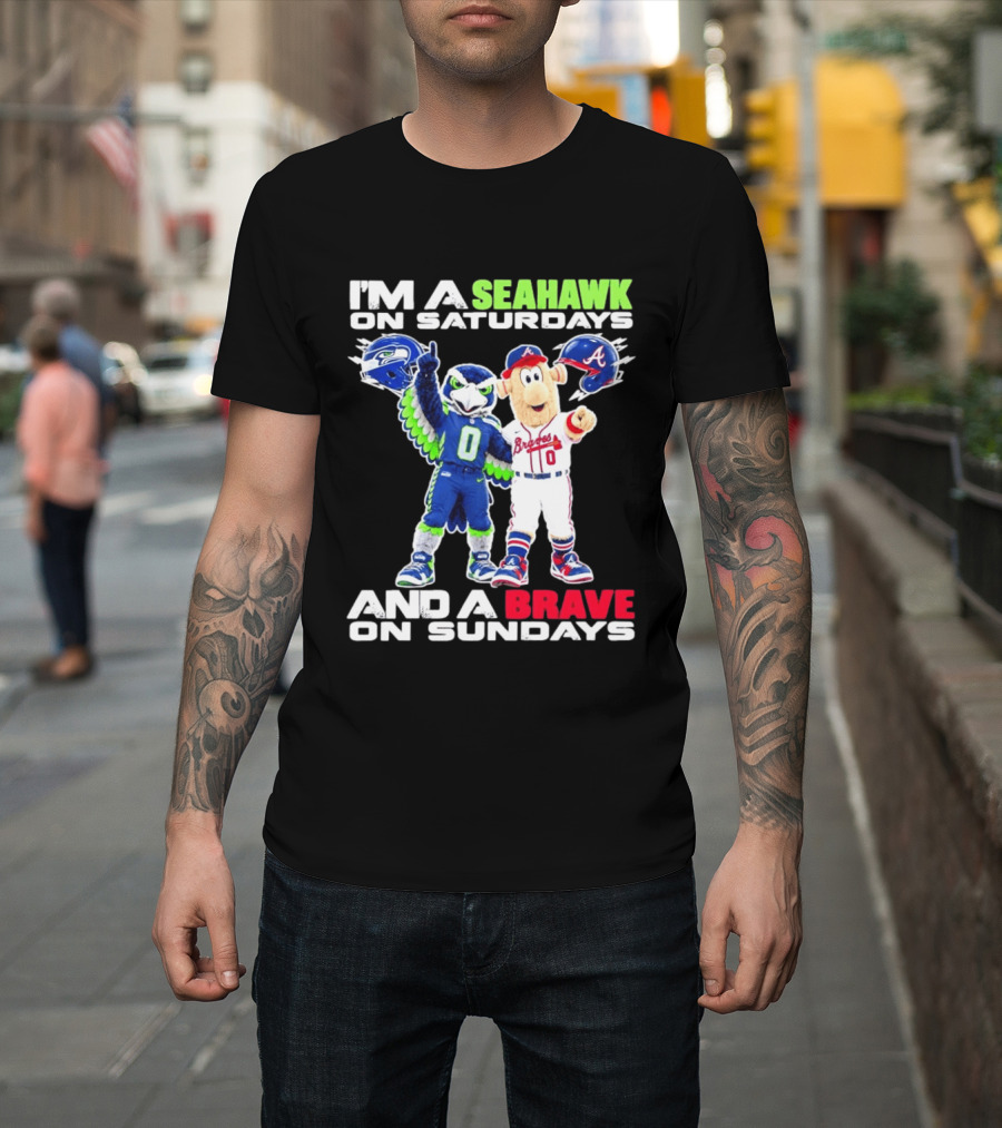 I'm A Seahawk On Saturdays And A Brave On Sundays T-Shirt