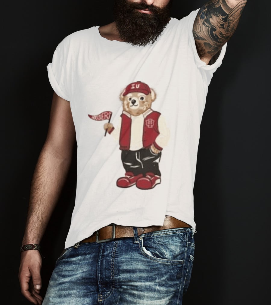 Indiana Hoosiers Polo Bear IU Jacket And Cap T-Shirt