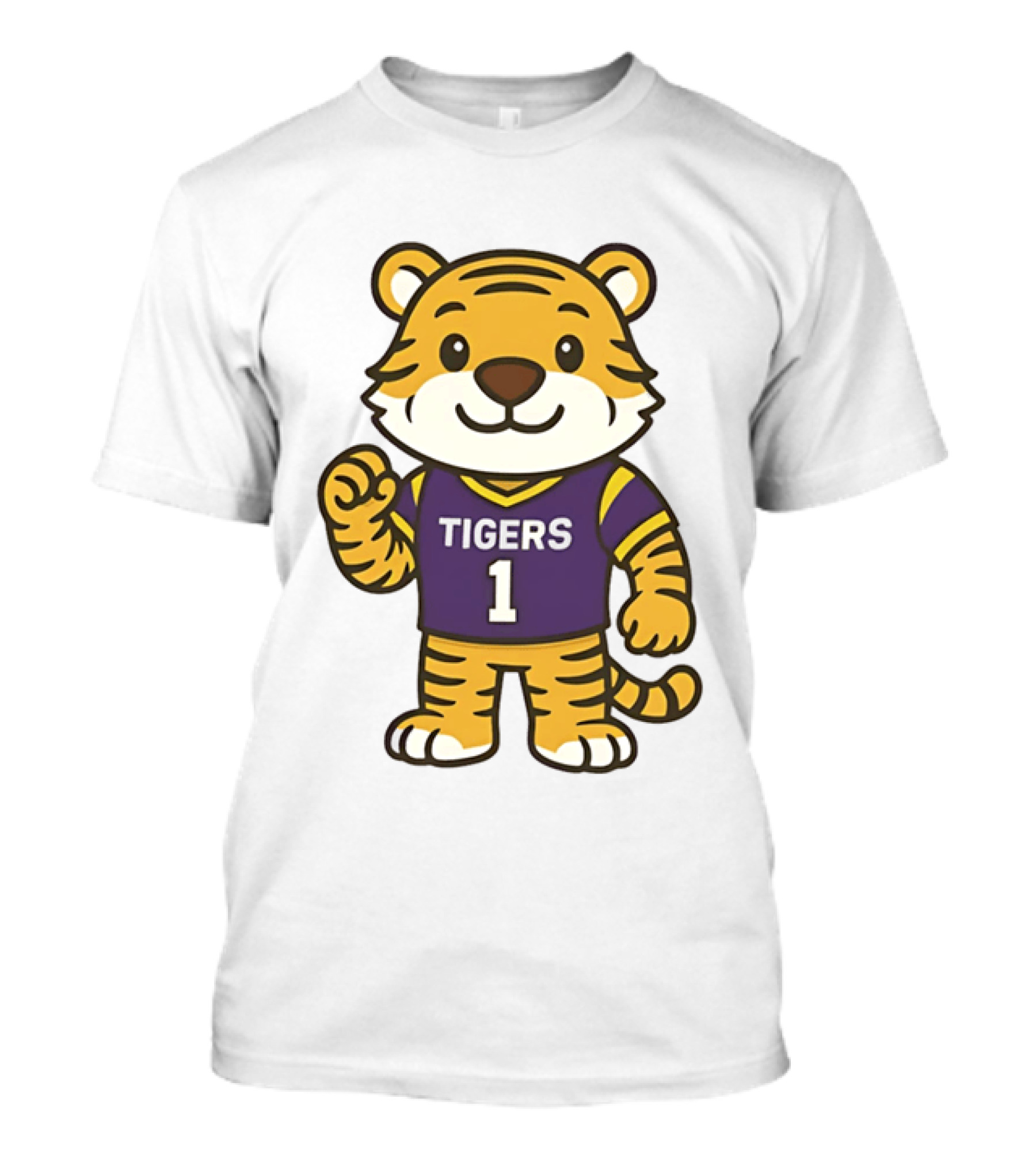 LSU Tigers Mike The Tiger Chibi Cartoon Louisiana Football Team T-Shirt
