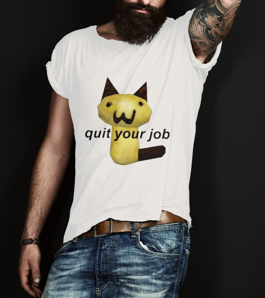 Quit Your Job Potato Cat Meme T-Shirt
