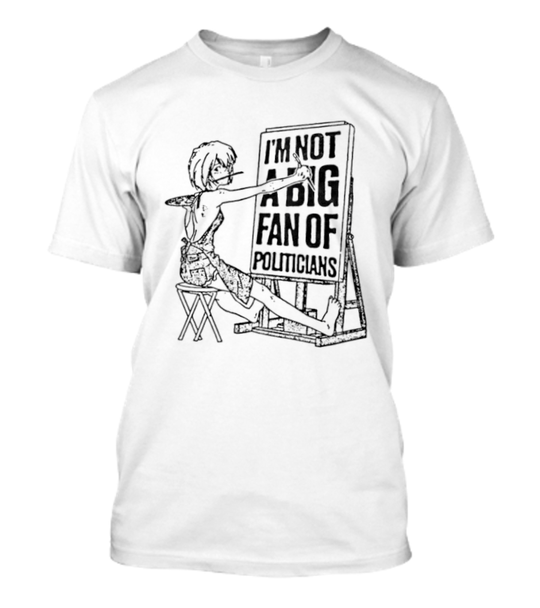 Rei Ayanami I'm Not A Big Fan Of Politicians Chair Sketch T-Shirt