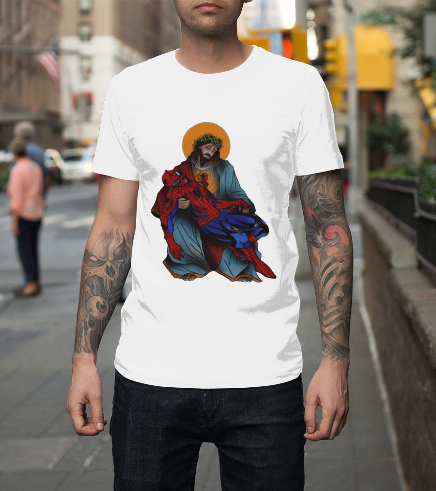 Spider Man Jesus Pieta Marvel T-Shirt