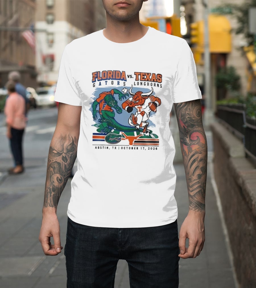 Florida Gators Vs Texas Longhorns Austin October 17 2026 T-Shirt
