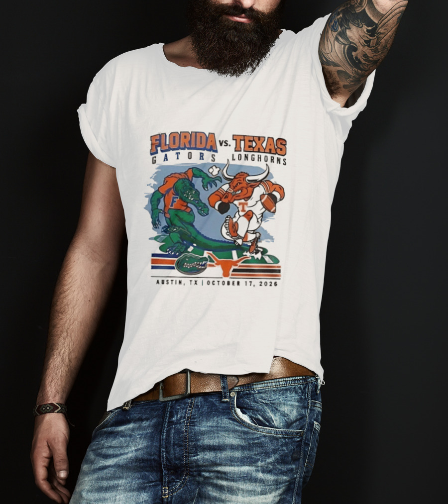 Florida Gators Vs Texas Longhorns Austin October 17 2026 T-Shirt