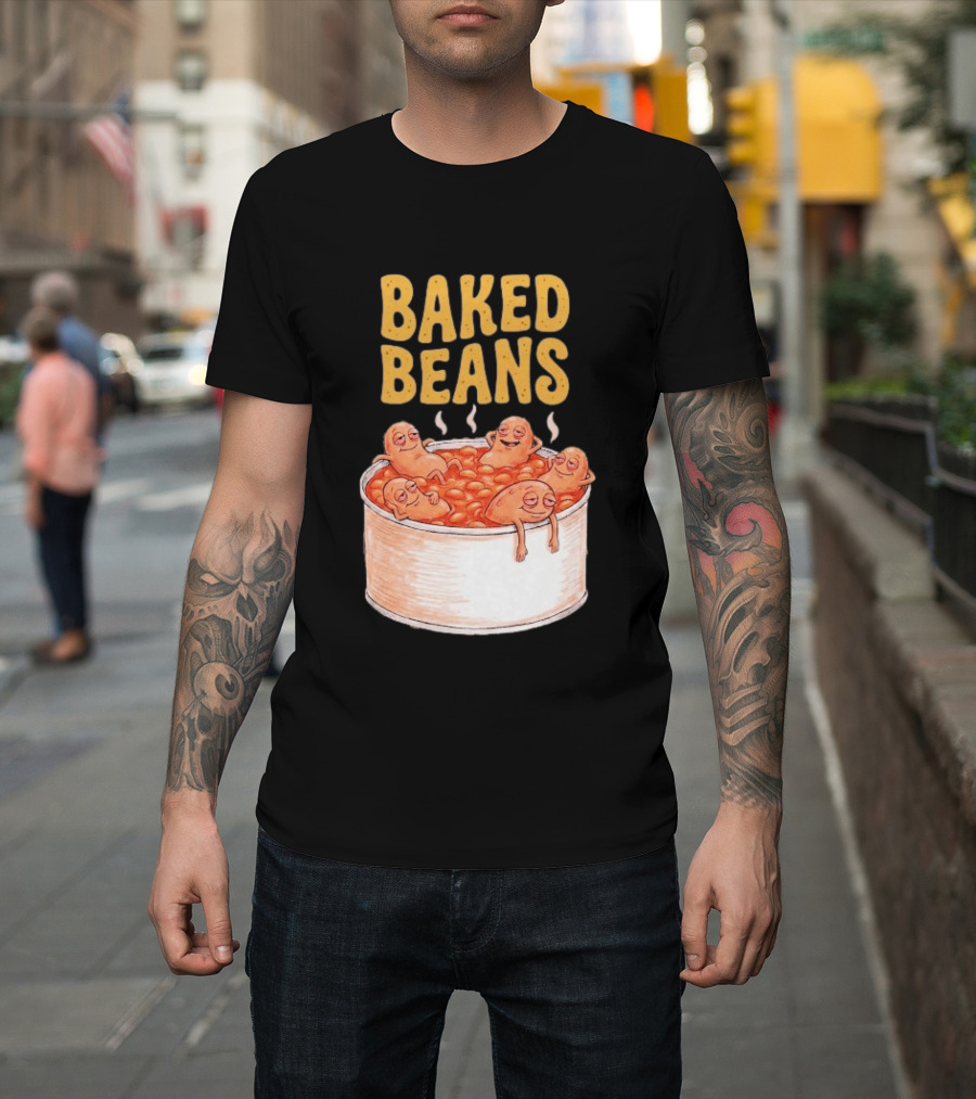 Baked Beans Funny Relaxing Cartoon Beans In Tin T-Shirt