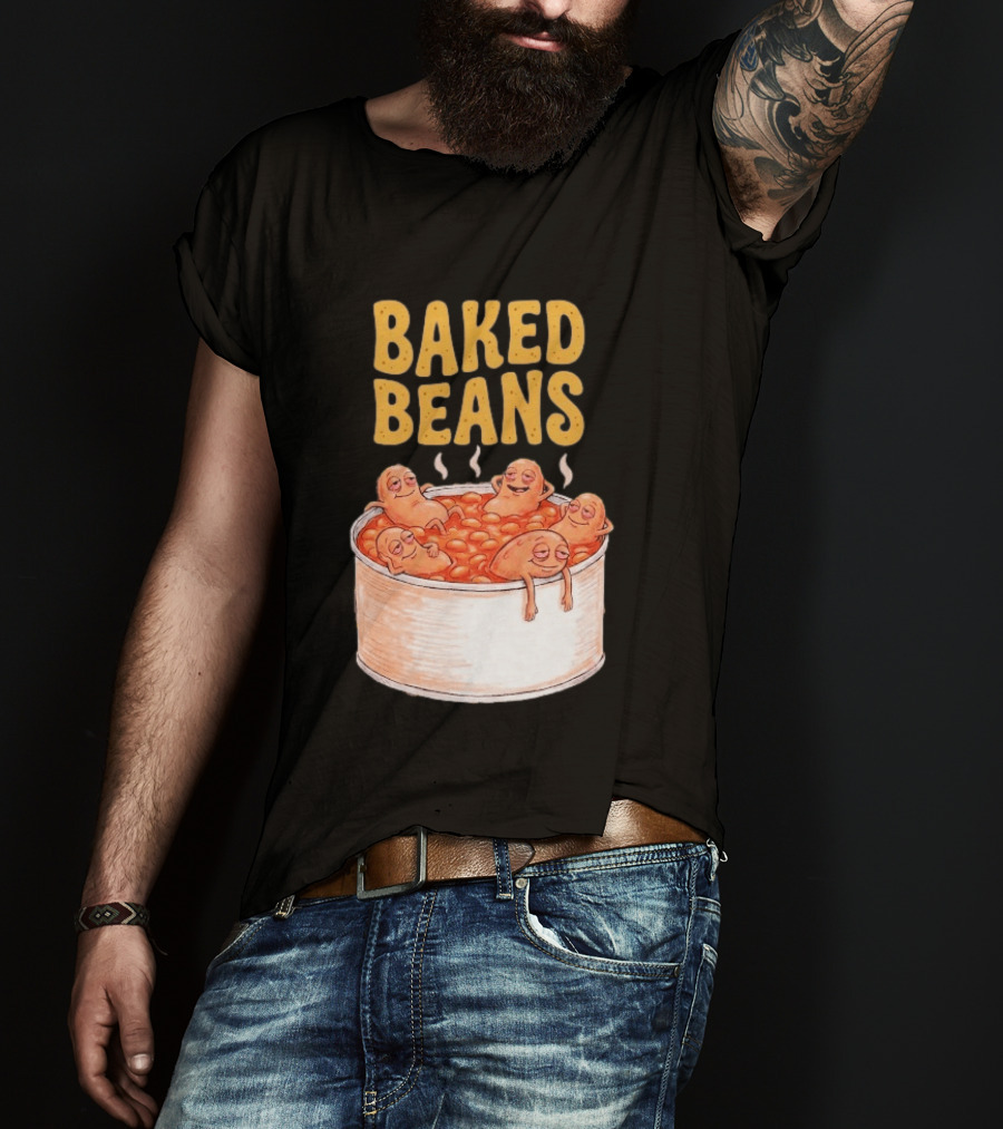 Baked Beans Funny Relaxing Cartoon Beans In Tin T-Shirt