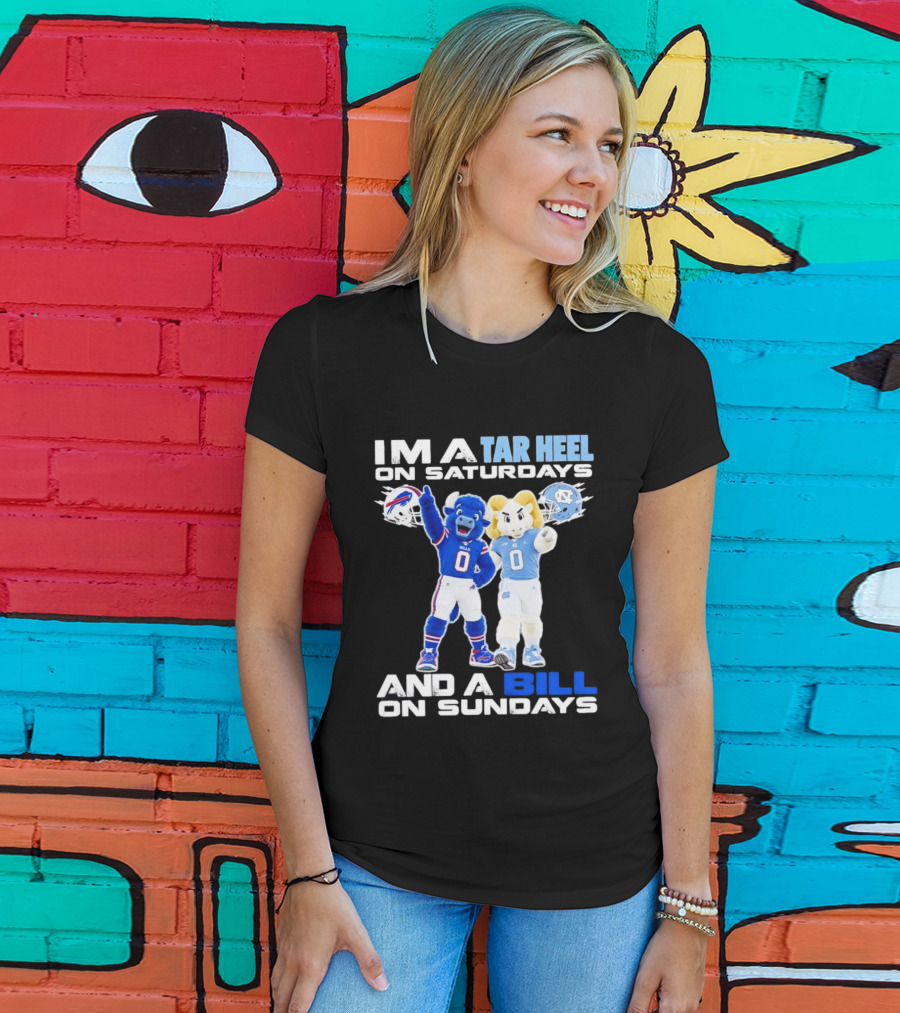 Buffalo Bills UNC Tar Heel Saturdays And Bills Sundays Football Mascots T-Shirt