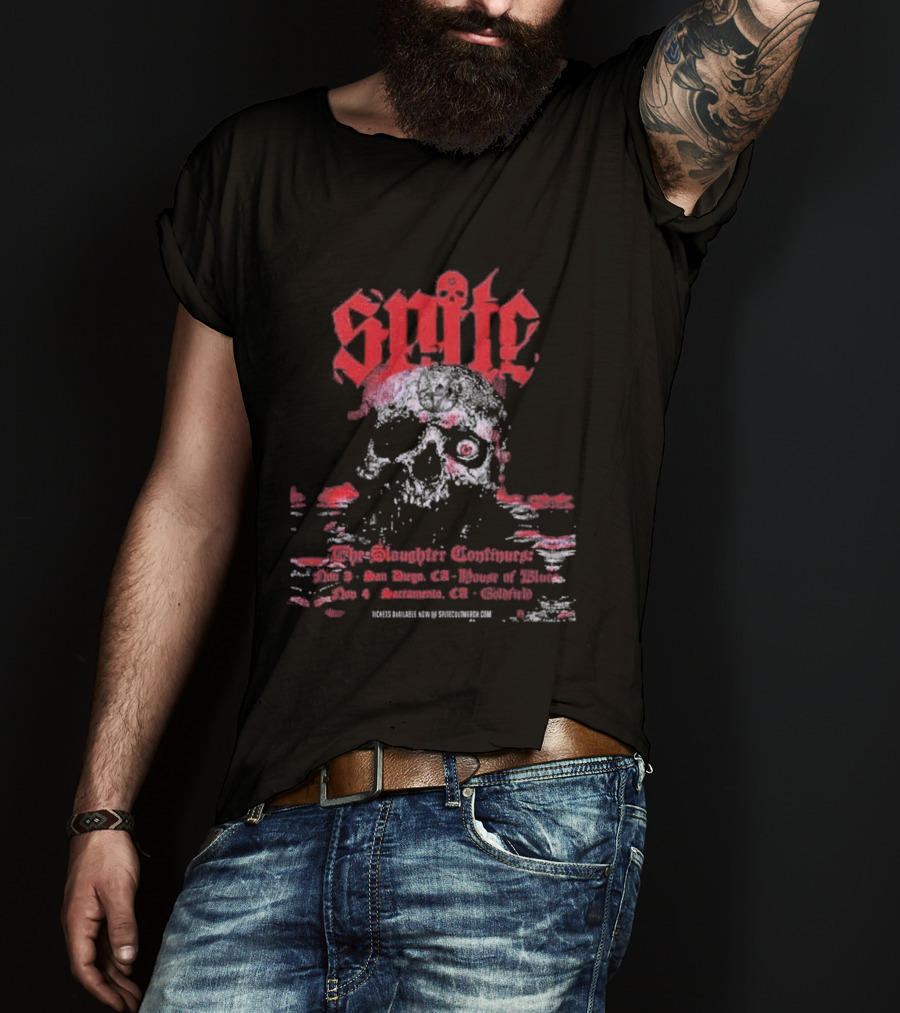 Spite The Slaughter Continues San Diego House Of Blues Sacramento Goldfield November 3rd And 4th 2026 Skull T-Shirt