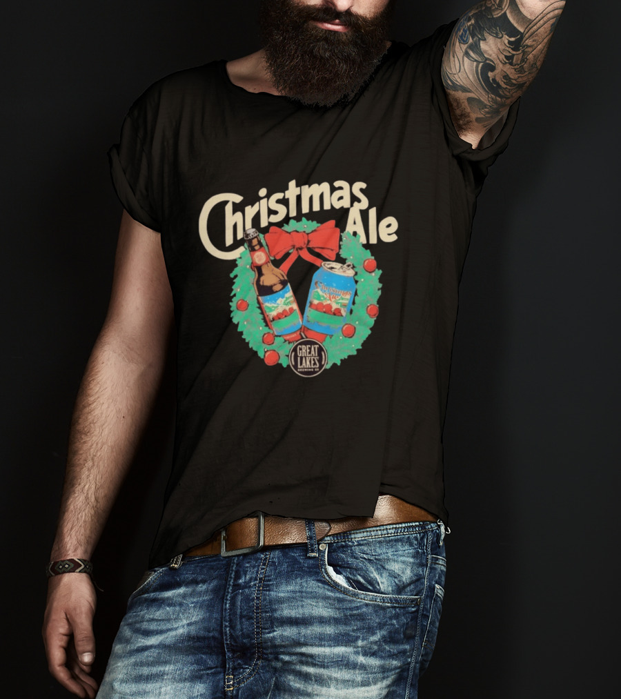Great Lakes Brewing Co Christmas Ale 2026 Bottles And Cans Festive Wreath Edition T-Shirt