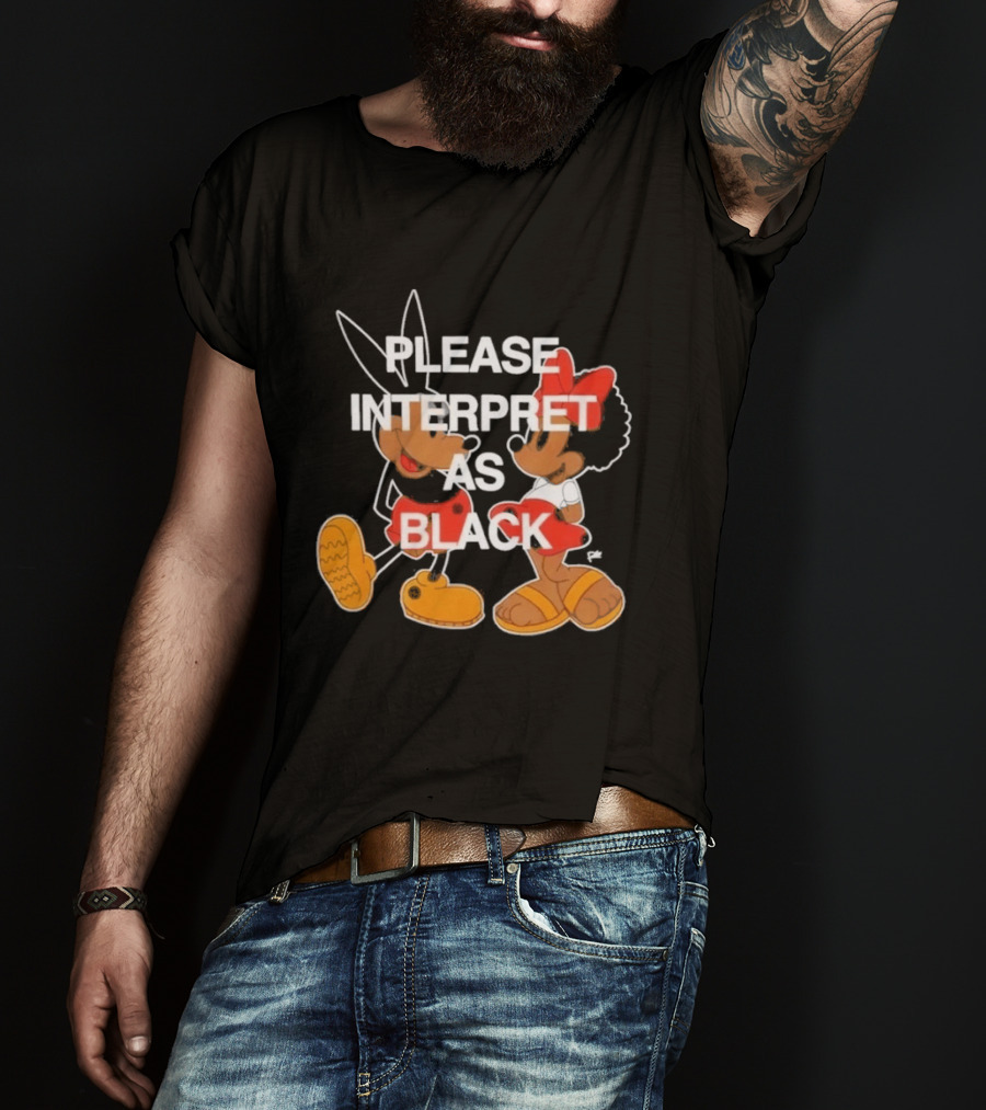 Please Interpret As Black Cartoon Characters Red Outlines T-Shirt
