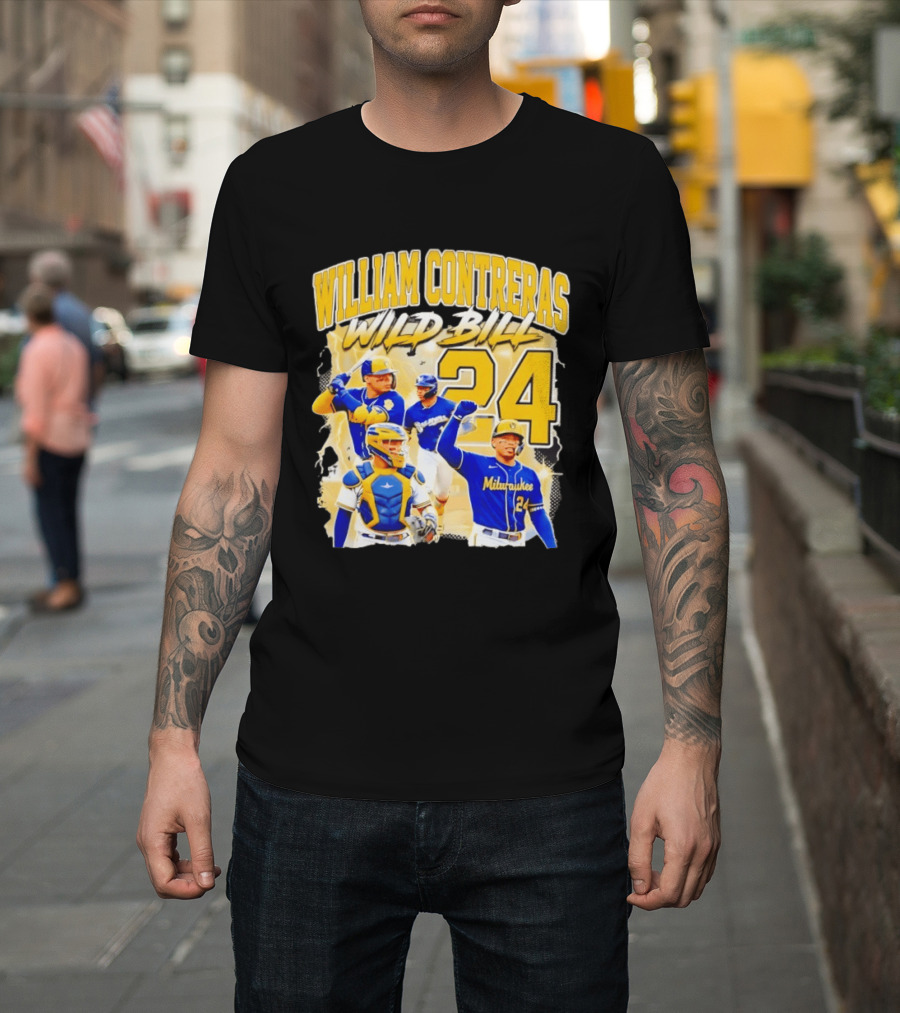 William Contreras Wild Bill Milwaukee 24 Player Collage T-Shirt