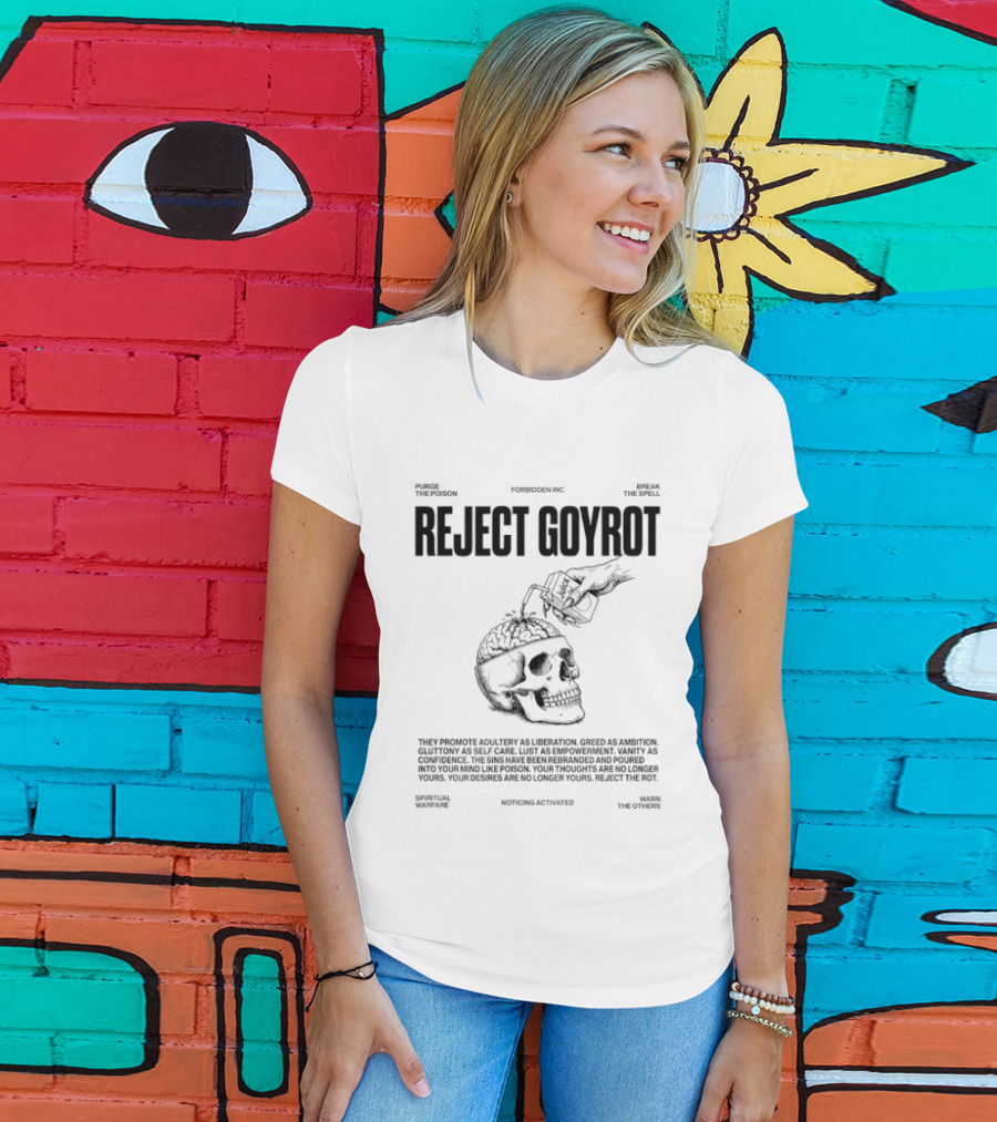 Reject Goyrot Promote Adultery Liberation Skull Brainwash Bottle T-Shirt