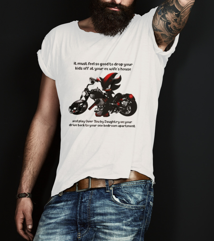 Shadow The Hedgehog Meme It Must Feel So Good To Drop Your Kids Off At Your Ex Wife's House And Play Over You By Daughtry T-Shirt
