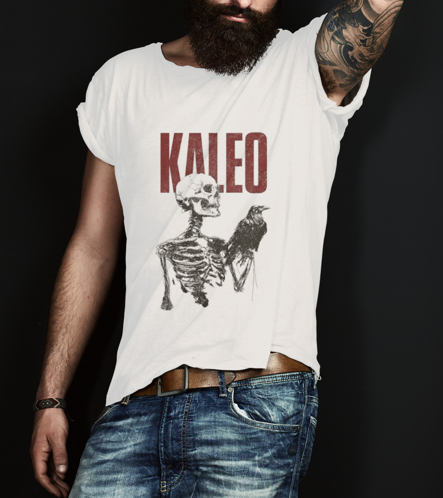 Kaleo Skeleton Holding Raven T-Shirt